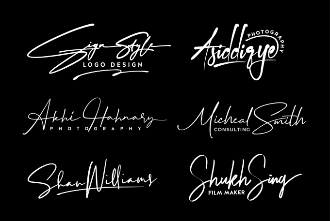I will design 3 creative signature handwritten logo