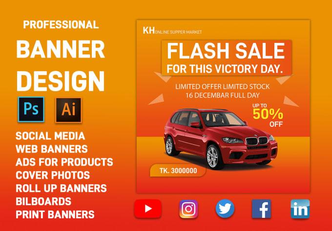 I will design roll up or stand banner and social media post or covers