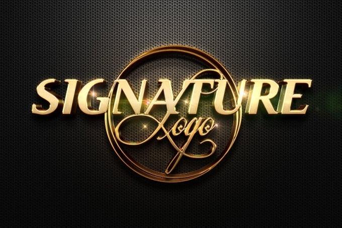 I will design stunning 3d metallic signature logo