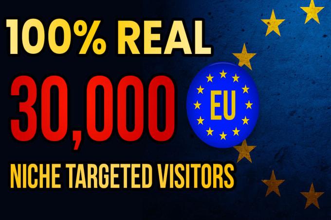 I will drive real Europe Eu targeted web traffic 3.5K VISITORS
