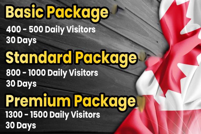I will drive real Canada targeted web traffic 20K VISITORS