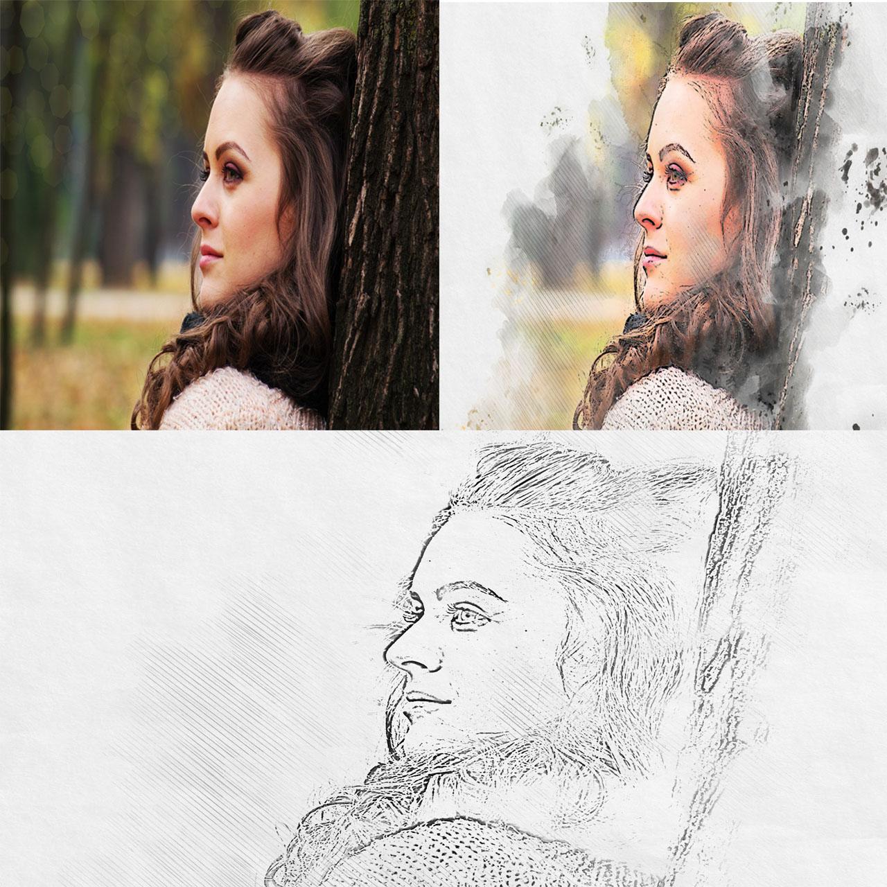 i will convert your photo into pencil sketch art or Cartoon portrait or oil painting, etc.