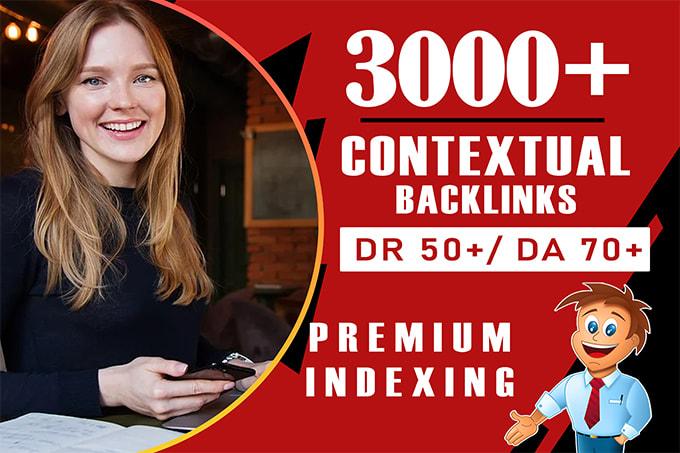 Add create 3000 high quality seo contextual dofollow backlinks