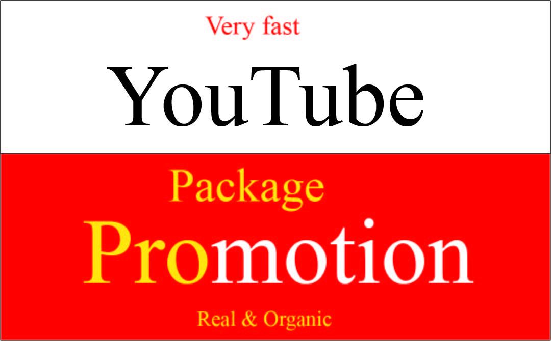 Very Fast perfect organic Youtube Package promotion 