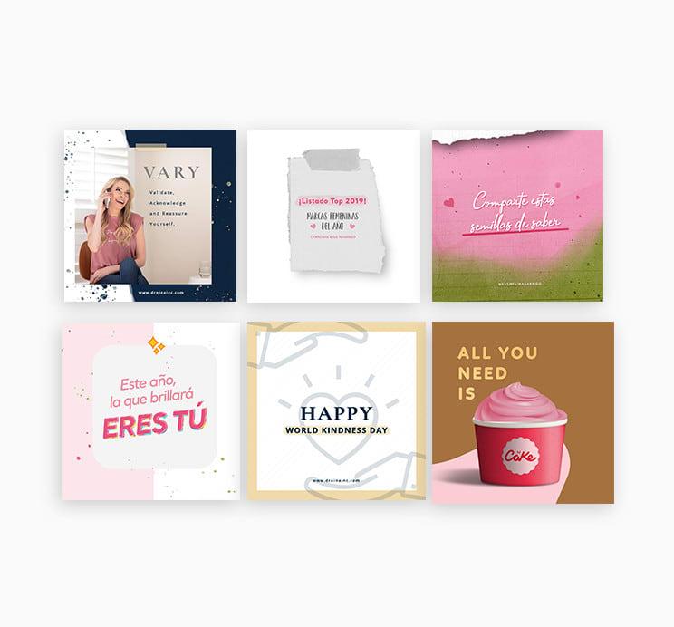 3 motivational quotes for social media in english or spanish