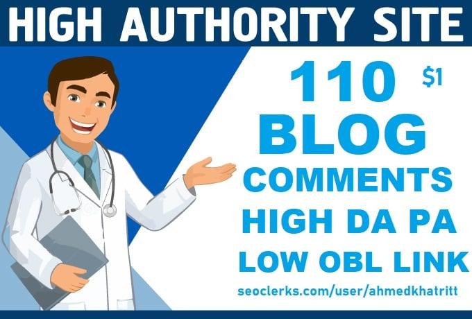DO MANUALLY 110 Blog Comments High Da Pa backlinks