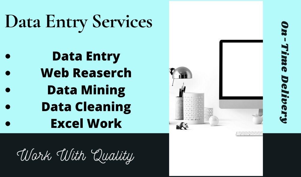 I Will Do Perfect Data Entry, Data Mining and Web Research In Time Period
