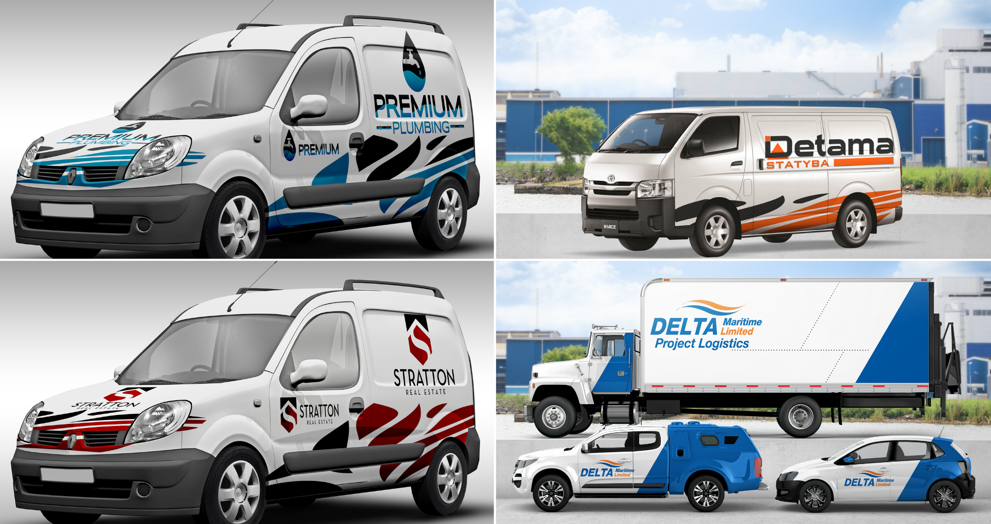 I will put your logo on 3d car, truck, van or vehicle wrap design mockup