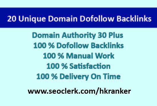 I will do 20 high authority unique domain dofollow blog comment backlinks