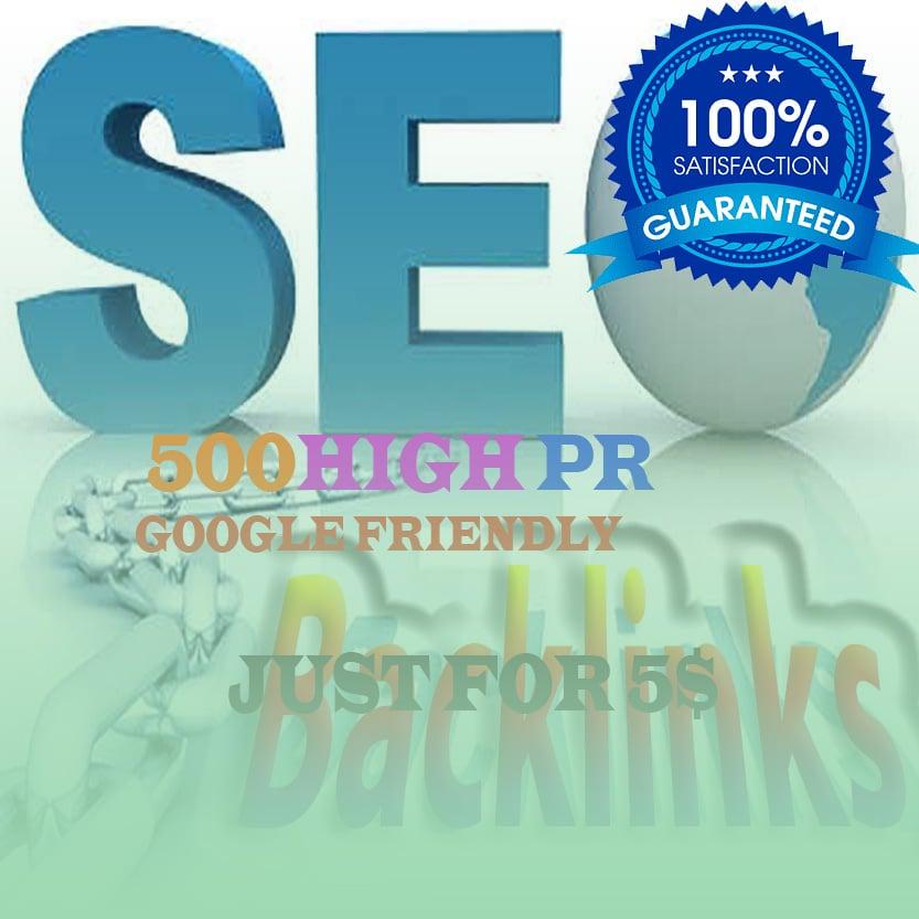 I will create 500 DO-follow high PR4-PR7 Backlinks for 5$