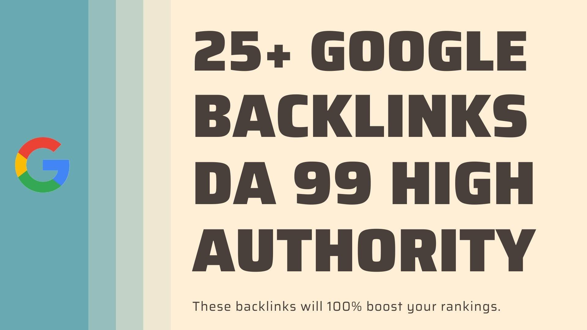 DA 80+ 25 All High Authority SEO Backlinks