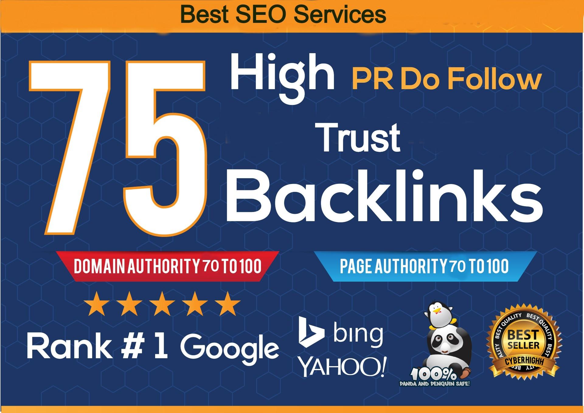 I will provide DR 60 to 75 backlinks for offpage seo