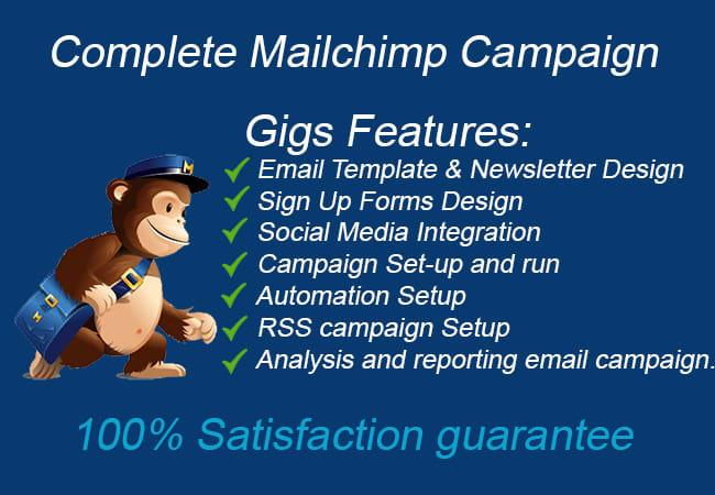 I will do mailchimp, Aweber, getresponse,Constant Contact, email campaign