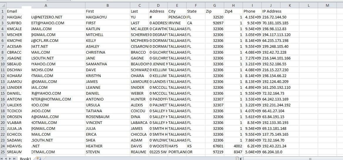I will give email marketing database email list