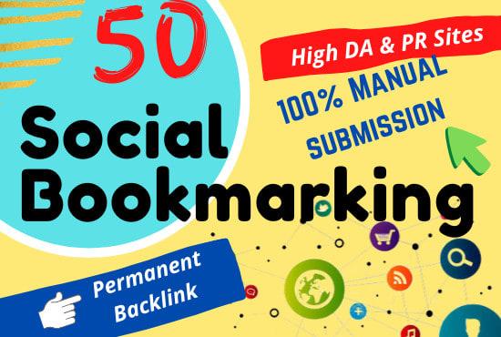 Manually Create 50 Social Bookamrks Backlinks For Improved Your Traffic & Helps to Rank