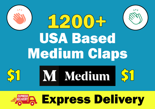 30000+ USA Based Medium Claps To Your Post