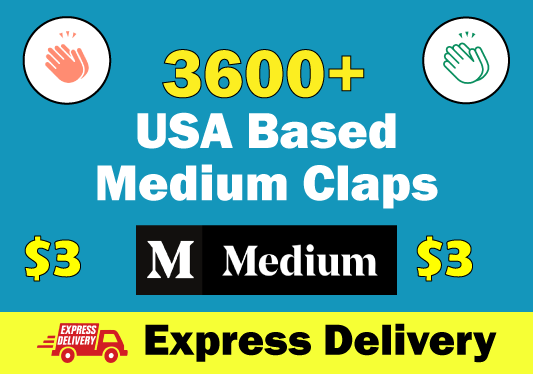 30000+ USA Based Medium Claps To Your Post