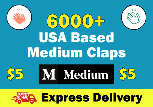 30000+ USA Based Medium Claps To Your Post