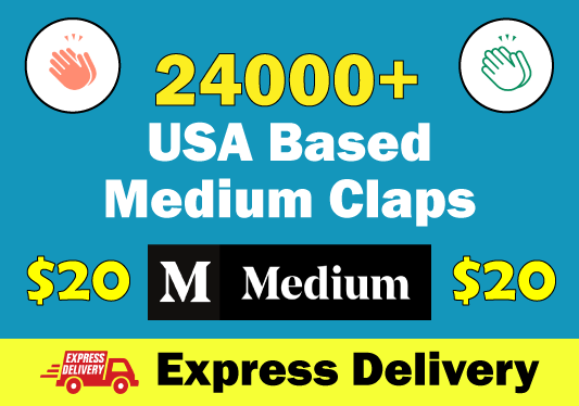 30000+ USA Based Medium Claps To Your Post