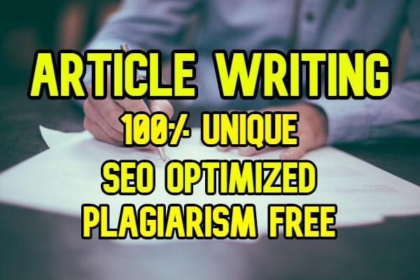 Unique Article Writing Content, 2000 words