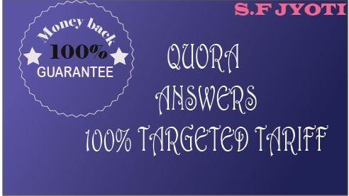 10 High Quality quora answer 100% Guaranteed targeted traffic