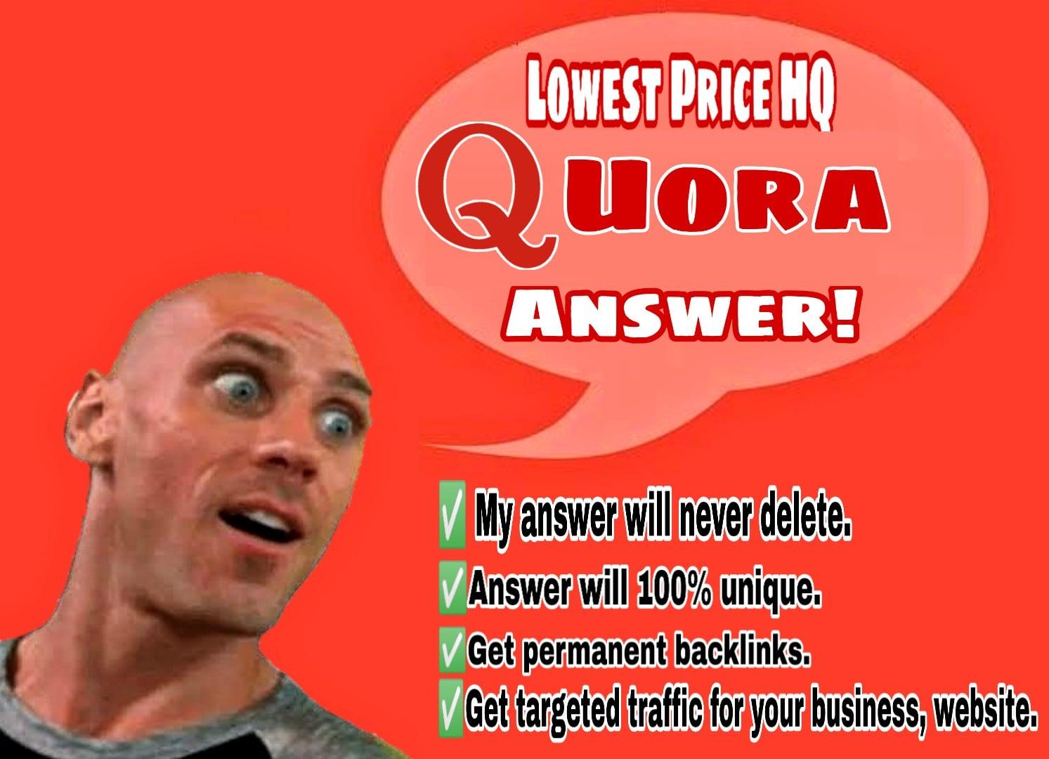 Promote your website with 50 High Quality Quora Answer to get targeted traffic 
