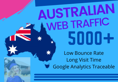 5,000+ Australian High Quality Web Traffic Google Analytics and low bounce Rate
