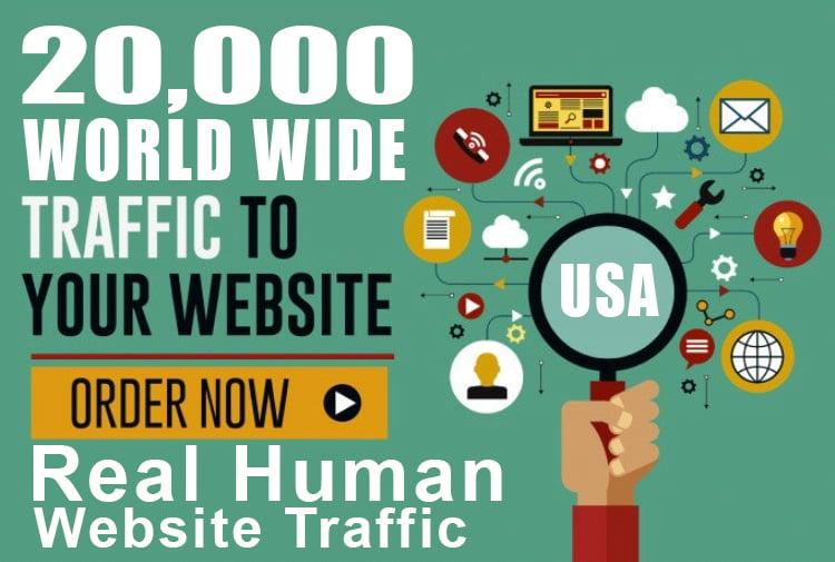 I well Drive 20k Real Human Website Traffic one month