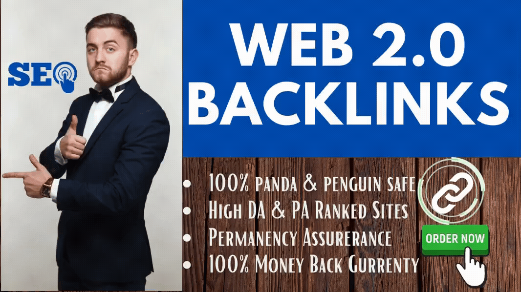Manually 15 Dofollow DA 95 to 65 Web2.0 Backlinks / article submission for Google Rank