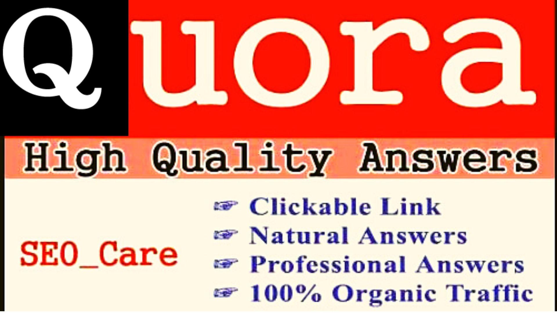  5 Quora answers with link attached for targeted traffic 