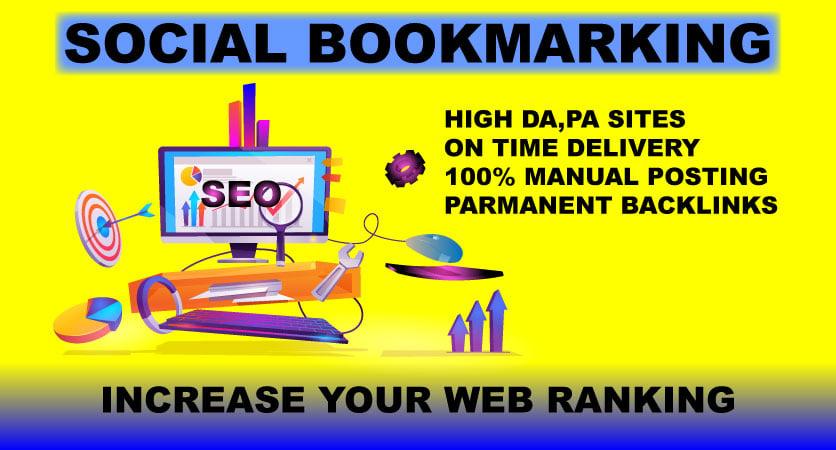 I will create manually 35 Social Bookmarking Submission with High-Quality Backlinks