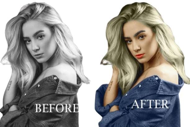 I will photo background removal and black and white photo colorized