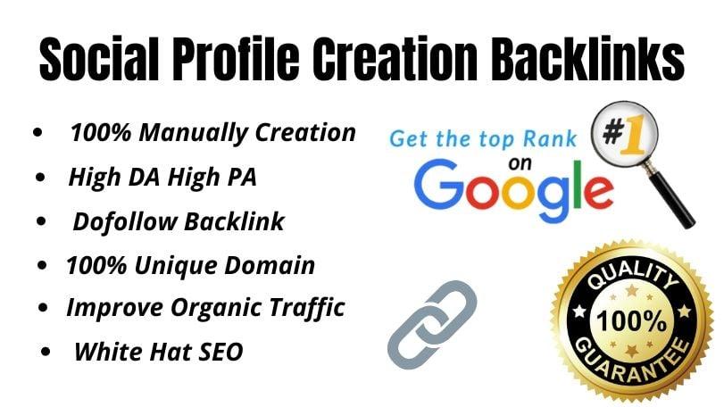 I will create 25 High Authority profile creation backlink for your website Ranking