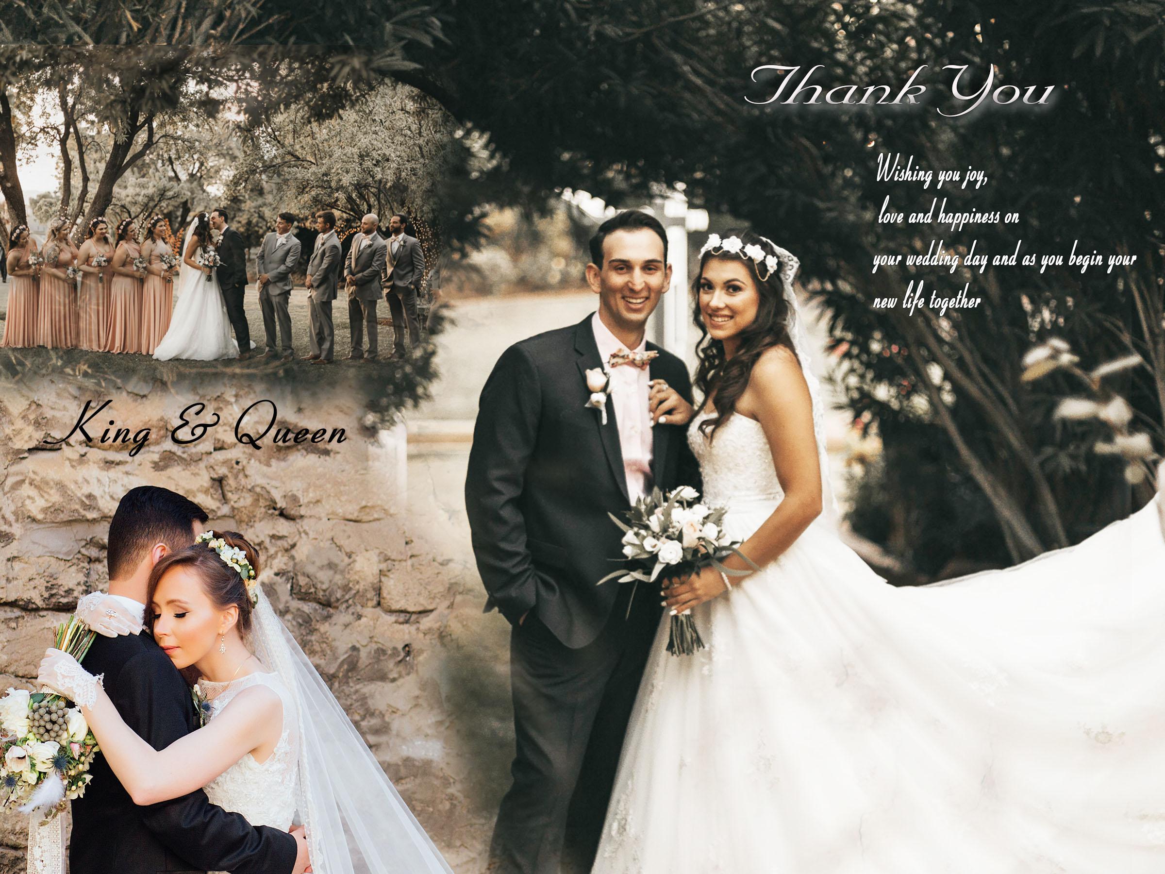 I Will do wedding event editing and thank you card design