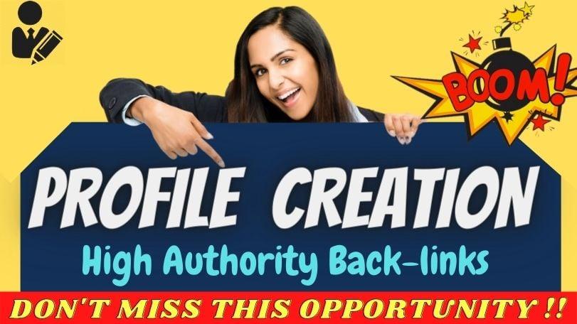 Manually create 150+ High Quality Profile Backlinks with your brand logo & SEO linkbuilding Package