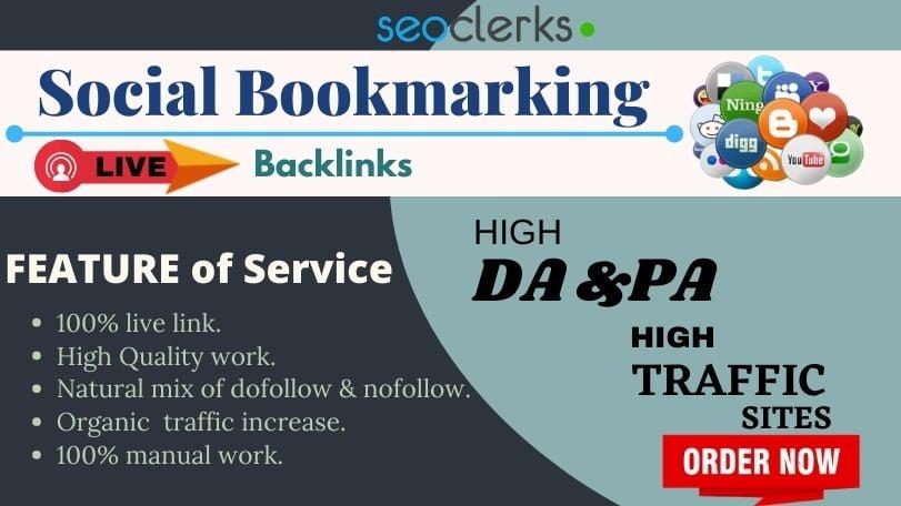 Manually Create 70 Helpful, Live, High quality SOCIAL BOOKMARKING back-links.