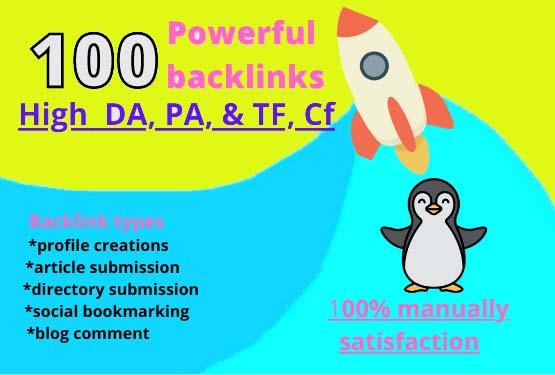 I will build 100 High DA&PA powerful unique domains backlinks.