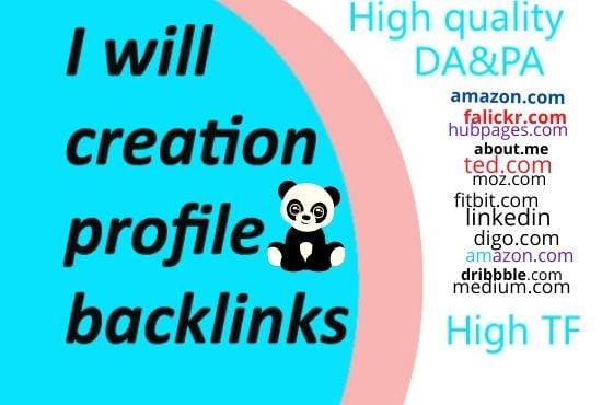 I will give 30 High Authority DA&PA profile creation Backlinks service