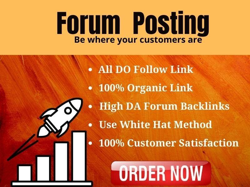 I will Do 50 High Quality "Forum Posting" SEO Backlink