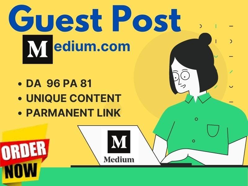 I will write high DA Guest post Backlink on Medium 