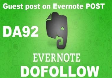 I Will Write and Publish Guest Post on Evernote. com