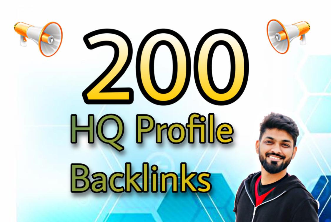 I will do 200+ manual HQ profile backlinks (5 keywords max)