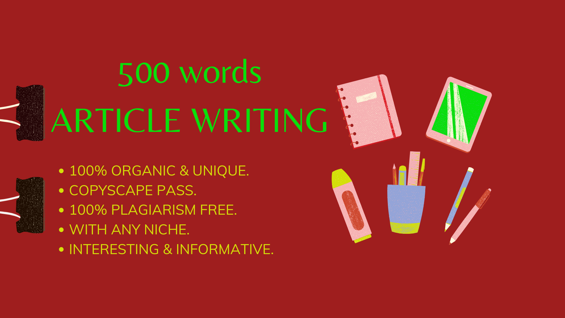 I will do 500 words article writing by your niche
