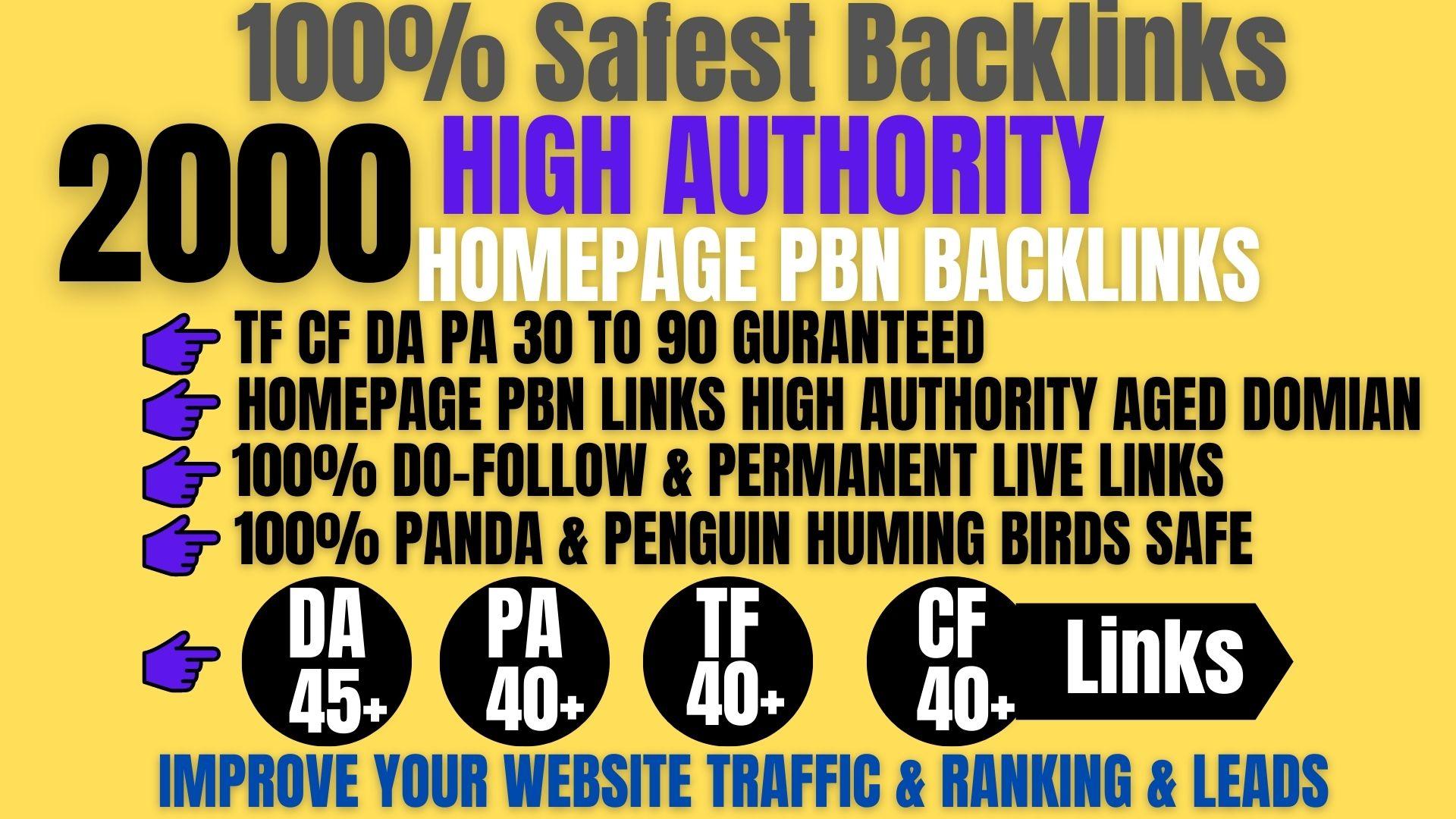 2000+ Permanent PBN Backlinks Web2.0 With High DA45+PA40+PR6+Links Homepage Unique website