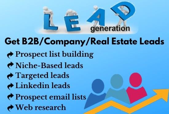 I will collect target based business email, bulk email or B2B leads