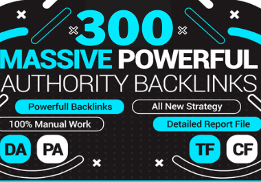 300 Massive powerful Authority Backlinks with high DA 70 on unique websites