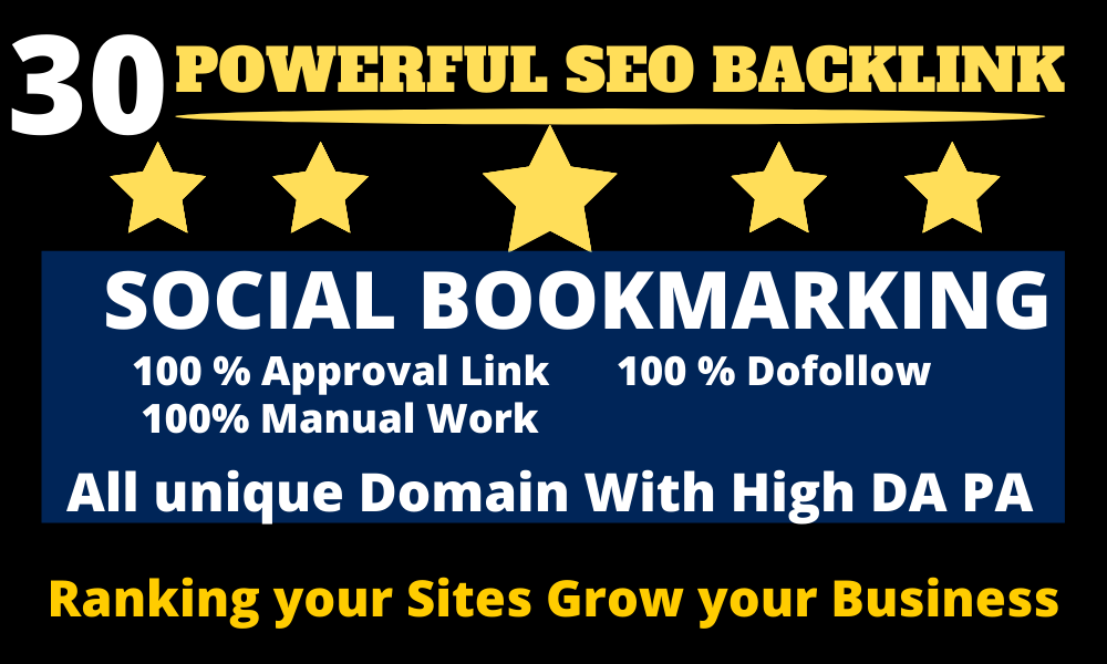 I will do Manual Powerful Social Bookmarking Dofollow Backlink with High DA PA 