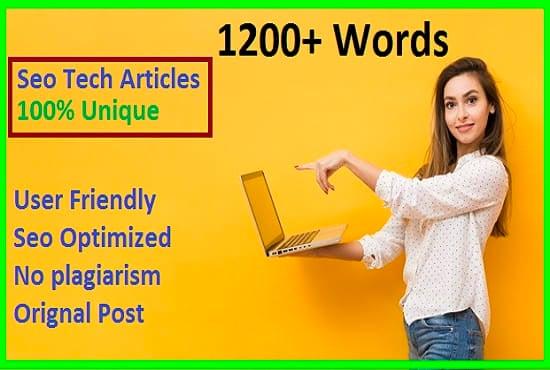 I will write tech articles with on page seo optimized for tech site