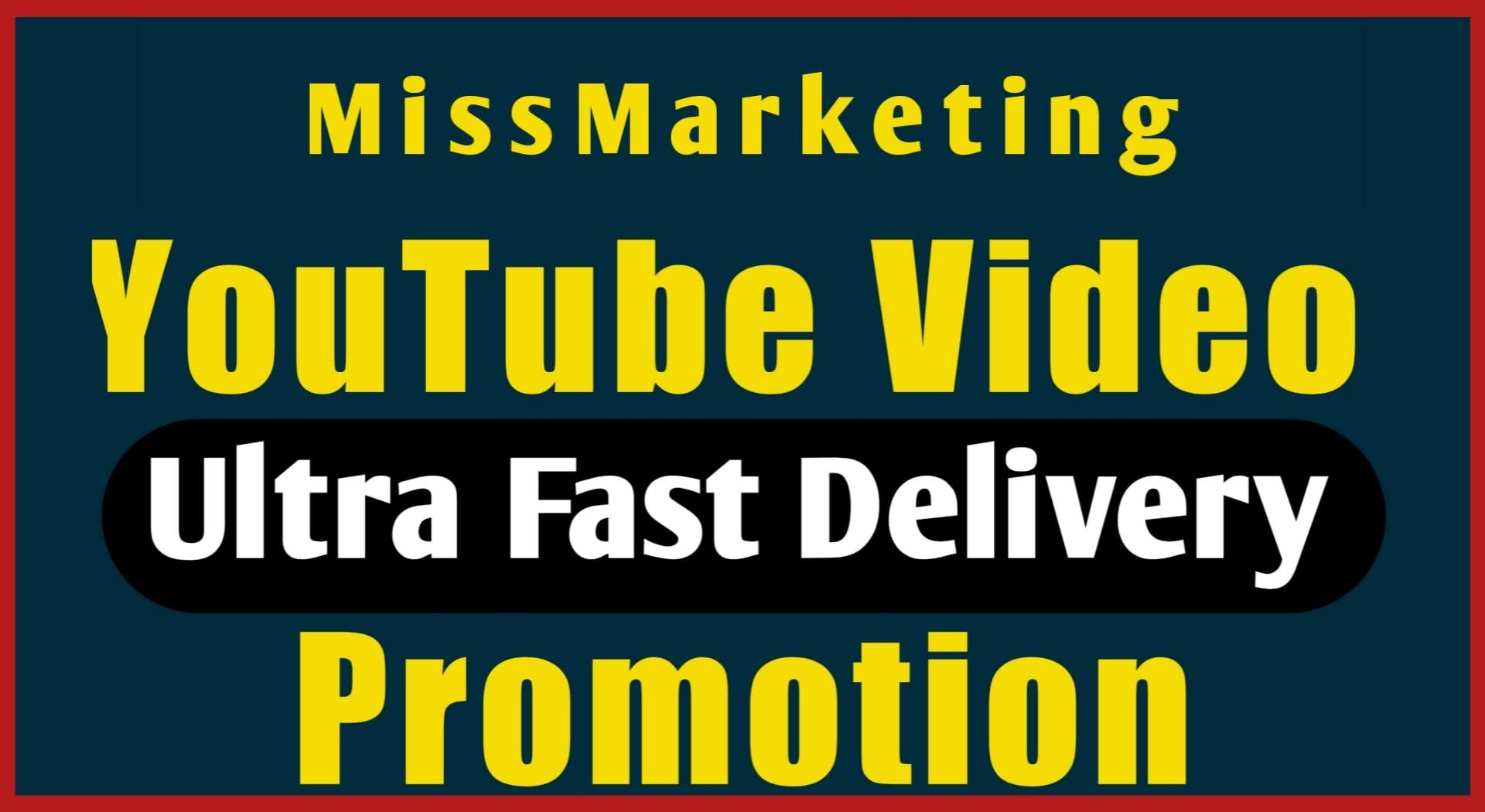 Fast Work Youtube Video Promotion