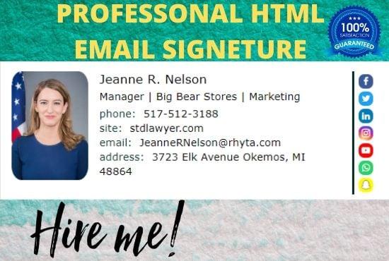 I will Create professional html email signature 
